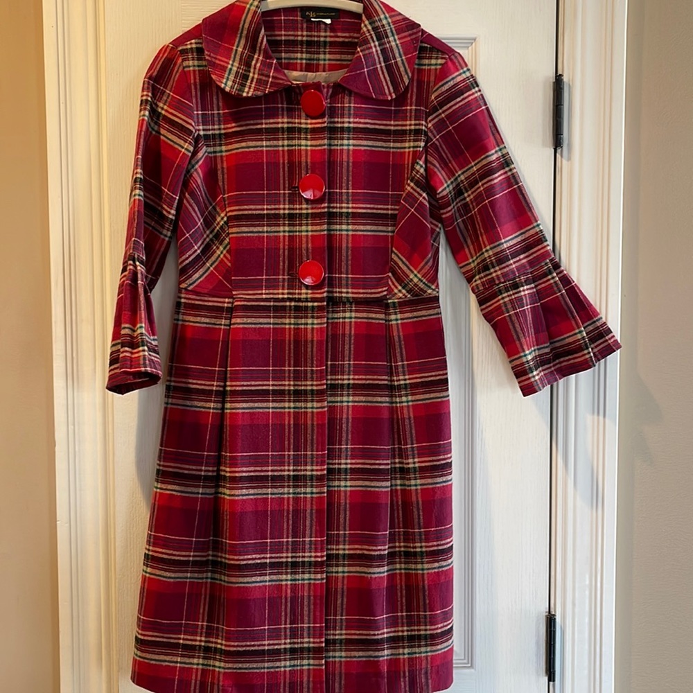 KLd signature ladies dress coat/jacket SMALL 3 button w deep pockets lined